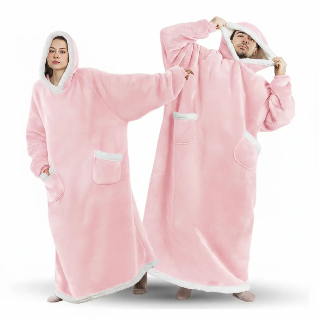 Gigantisk oversized teppegenser i tykk børstet fleece