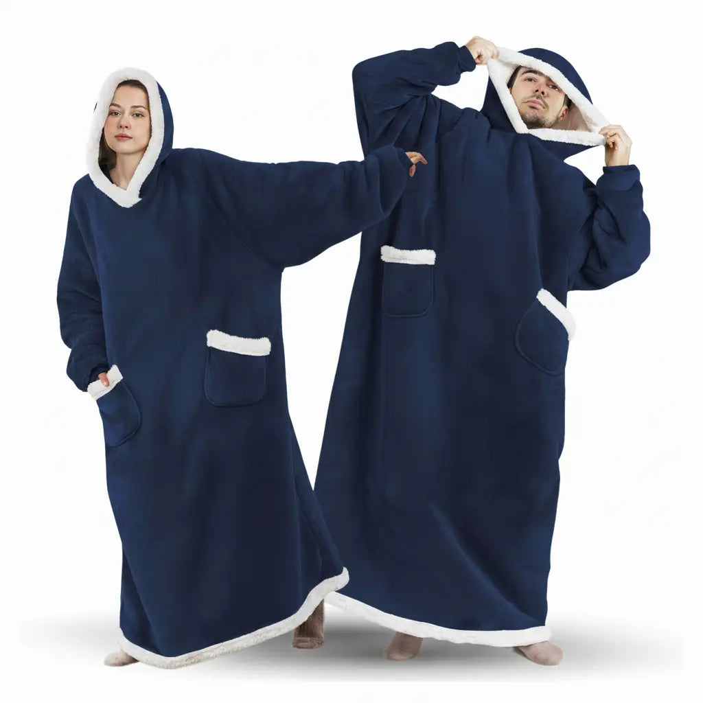Gigantisk oversized teppegenser i tykk børstet fleece
