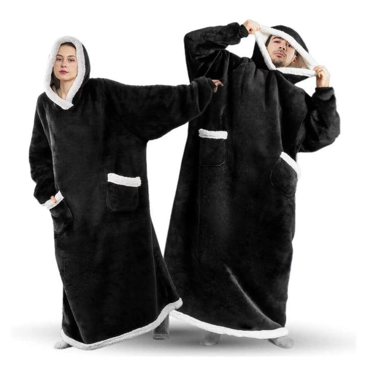 Gigantisk oversized teppegenser i tykk børstet fleece