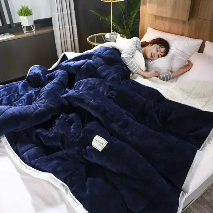 Lunvang™ Tykt teppe i korallfleece og flanell, silkemykt og varmt