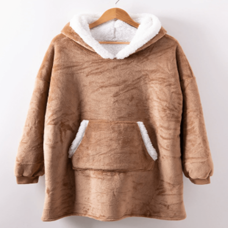 Oversized fleecehoodie med stor hette – varm og myk