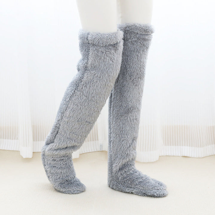 Myke knevarmere i lodden mikrofiber med åpen tå