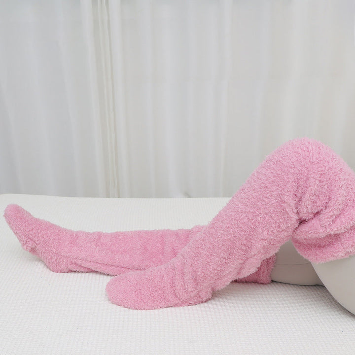 Myke knevarmere i lodden mikrofiber med åpen tå