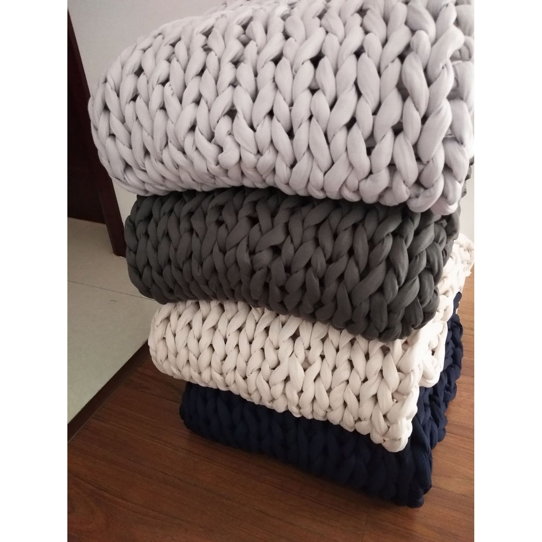 Håndvevd chunky knit-pledd med deilig tyngde