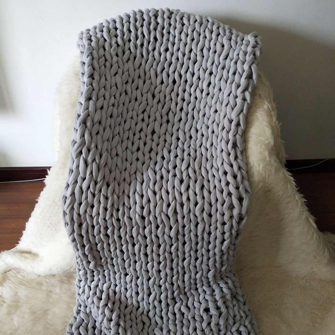 Håndvevd chunky knit-pledd med deilig tyngde