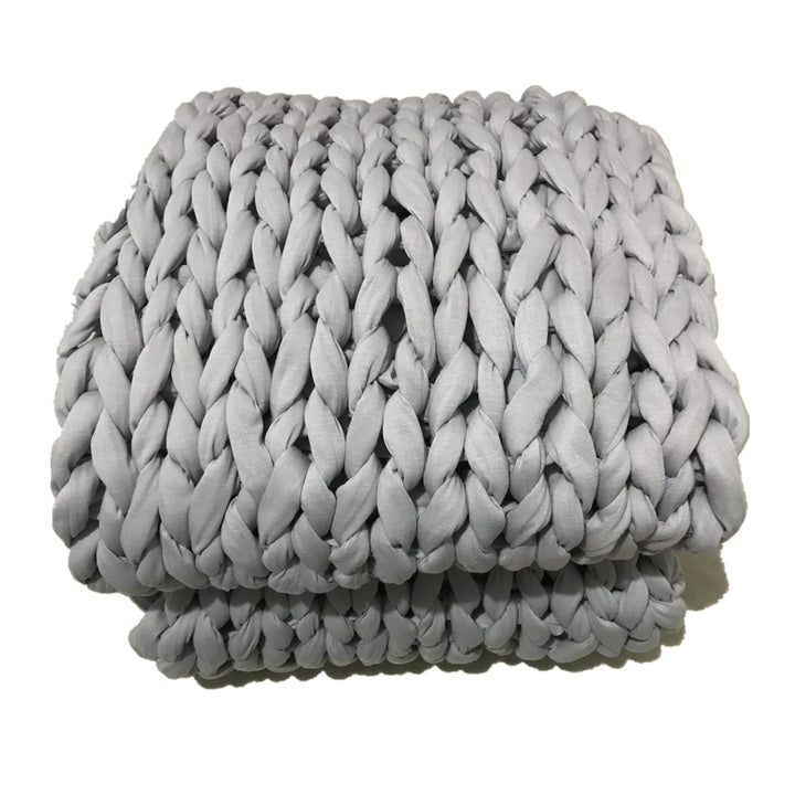 Håndvevd chunky knit-pledd med deilig tyngde