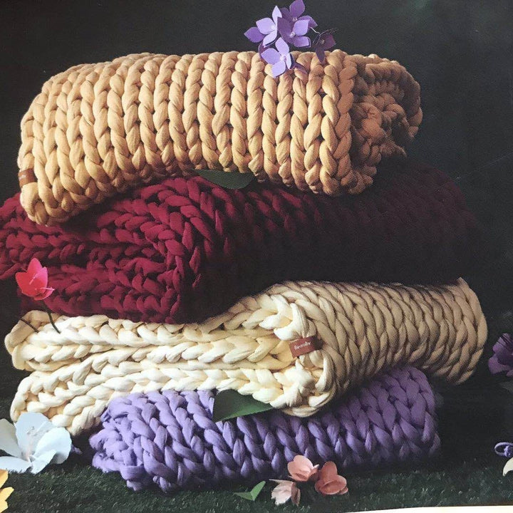 Håndvevd chunky knit-pledd med deilig tyngde