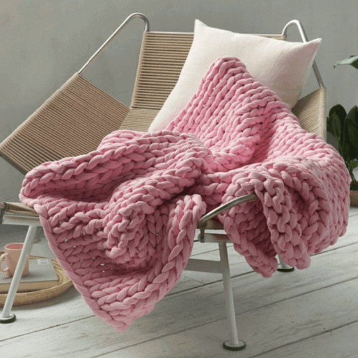 Håndvevd chunky knit-pledd med deilig tyngde