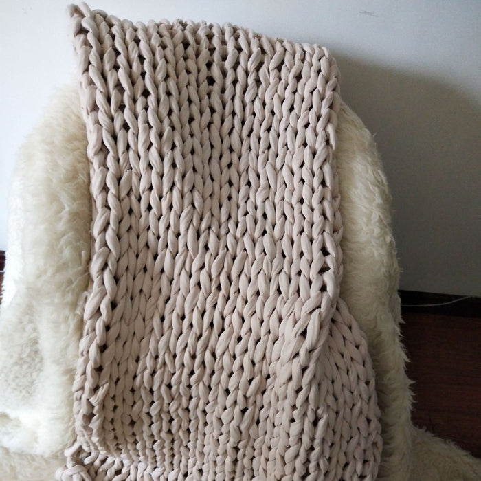 Lunvang™ Håndvevd chunky knit-pledd med deilig tyngde