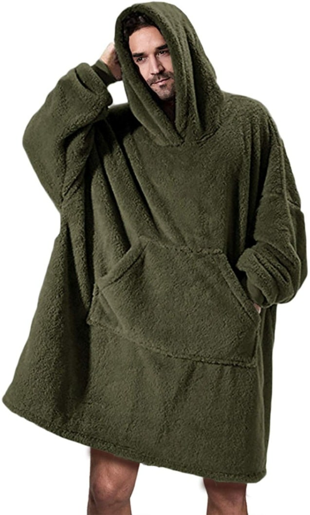 Oversized teppegenser i dobbeltsidig plysjfleece