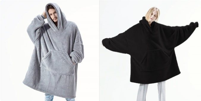 Oversized teppegenser i dobbeltsidig plysjfleece