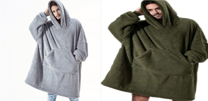 Oversized teppegenser i dobbeltsidig plysjfleece