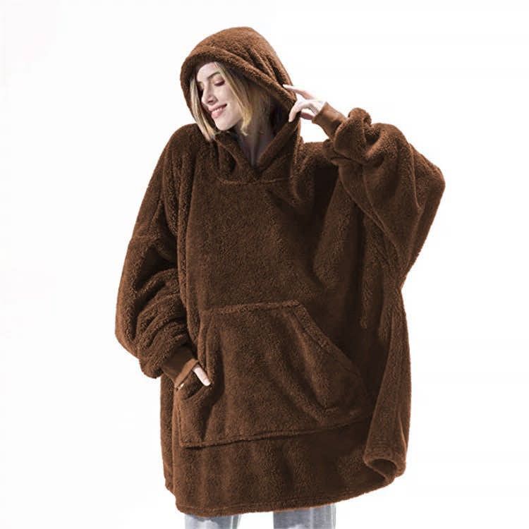 Oversized teppegenser i dobbeltsidig plysjfleece