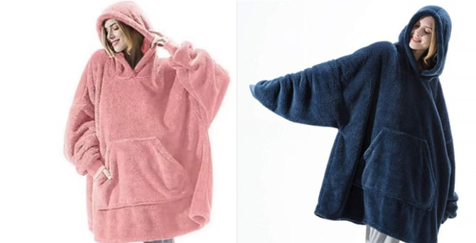Oversized teppegenser i dobbeltsidig plysjfleece