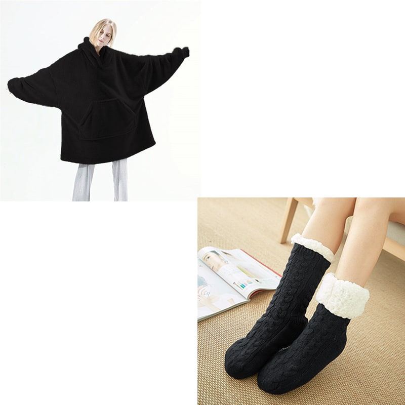 Oversized teppegenser i dobbeltsidig plysjfleece