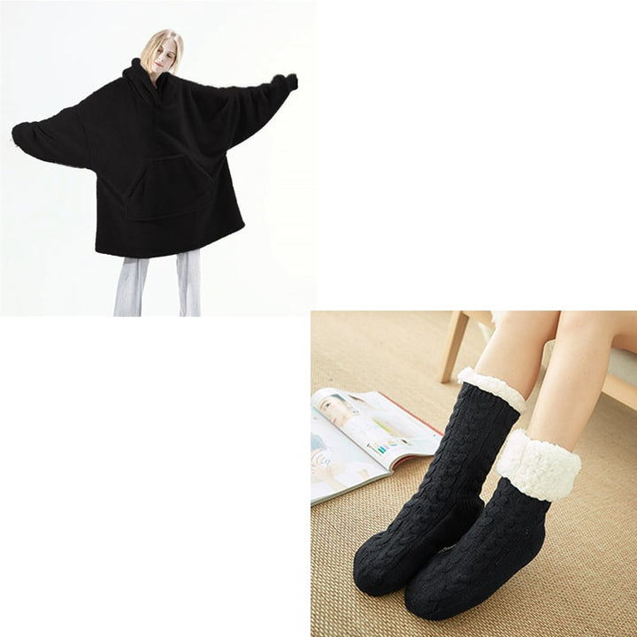 Oversized teppegenser i dobbeltsidig plysjfleece