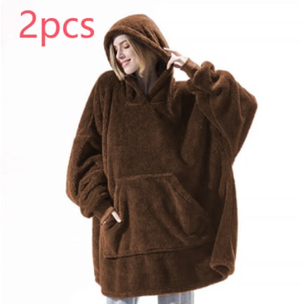 Oversized teppegenser i dobbeltsidig plysjfleece