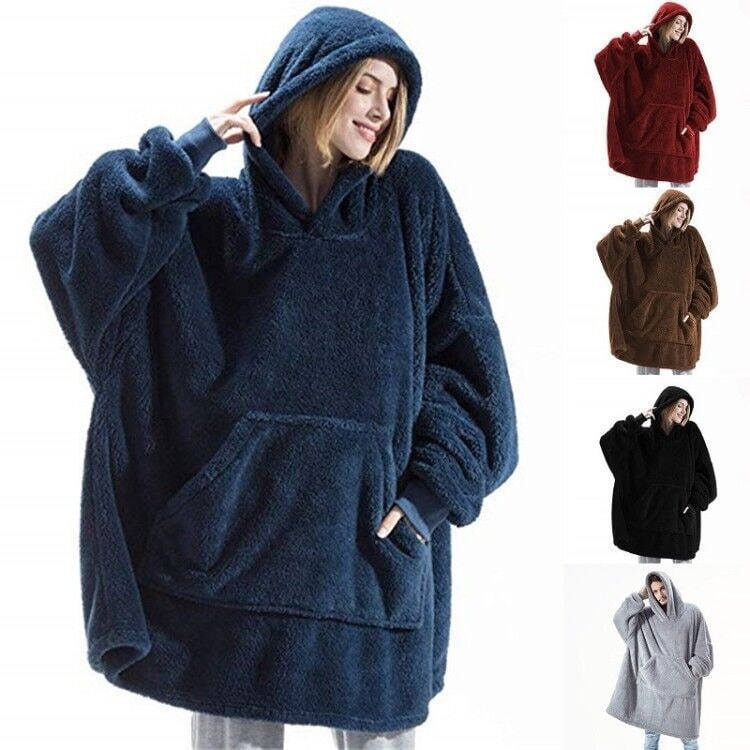 Oversized teppegenser i dobbeltsidig plysjfleece