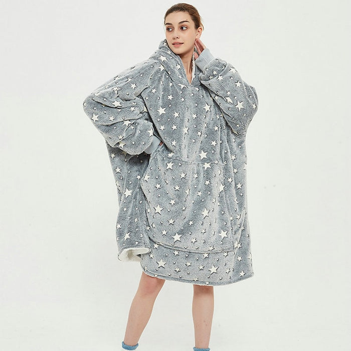 Lunvang™ Oversized fleecehettegenser med sherpafôr og kengurulomme