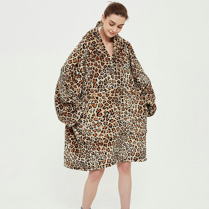 Lunvang™ Oversized fleecehettegenser med sherpafôr og kengurulomme