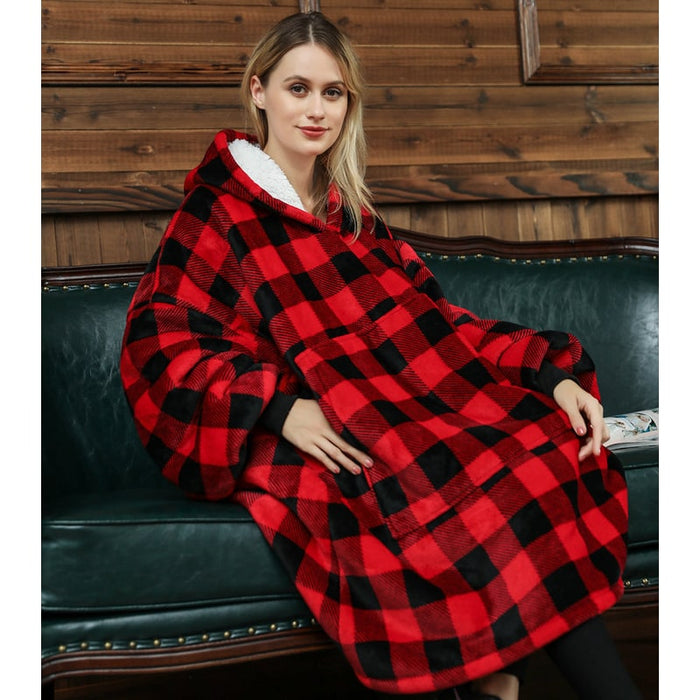 Lunvang™ Oversized fleecehettegenser med sherpafôr og kengurulomme