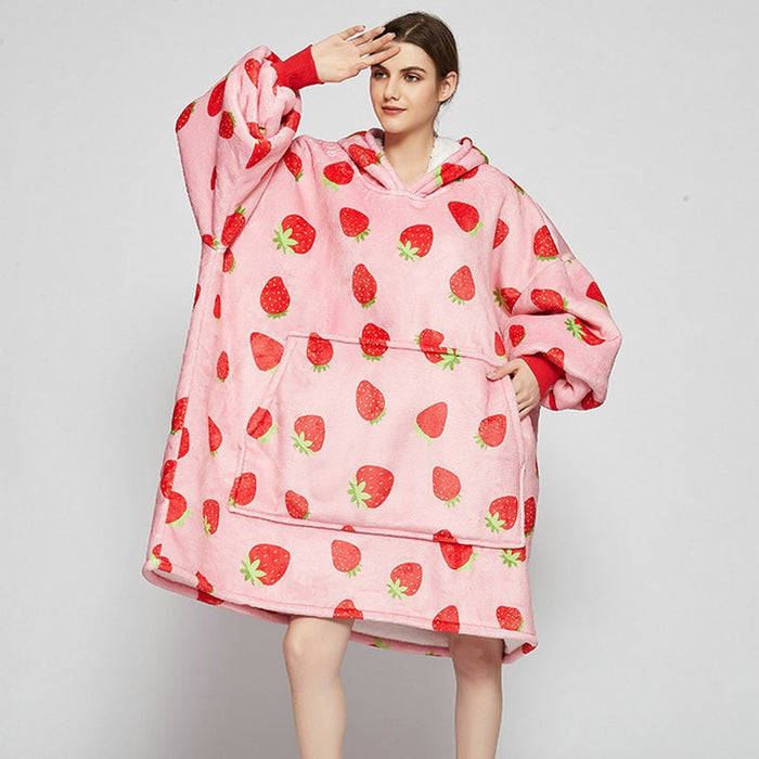 Lunvang™ Oversized fleecehettegenser med sherpafôr og kengurulomme
