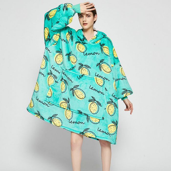 Lunvang™ Oversized fleecehettegenser med sherpafôr og kengurulomme