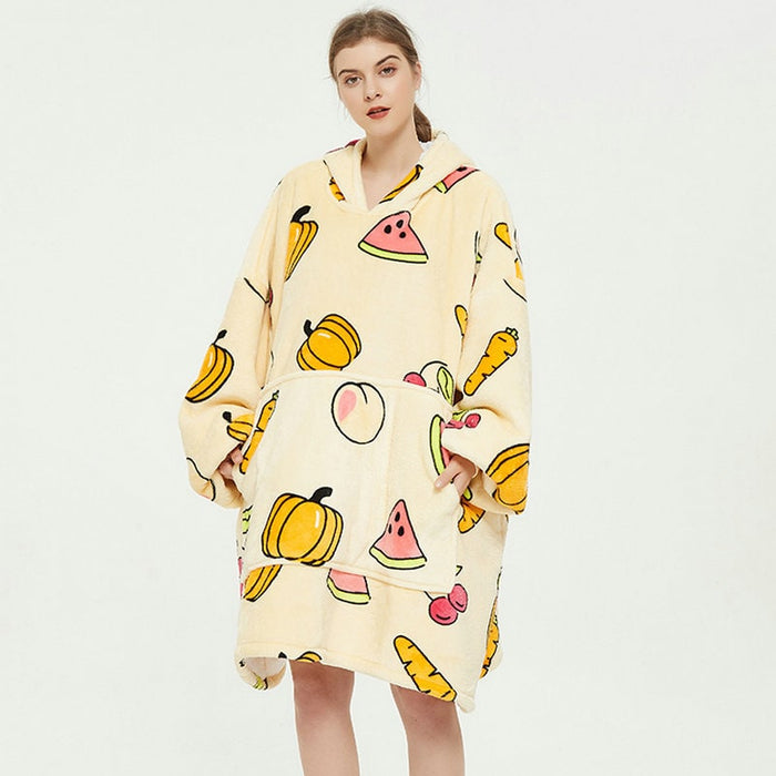 Lunvang™ Oversized fleecehettegenser med sherpafôr og kengurulomme