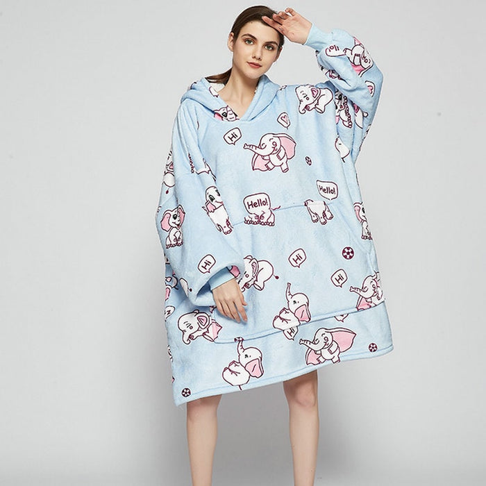 Lunvang™ Oversized fleecehettegenser med sherpafôr og kengurulomme