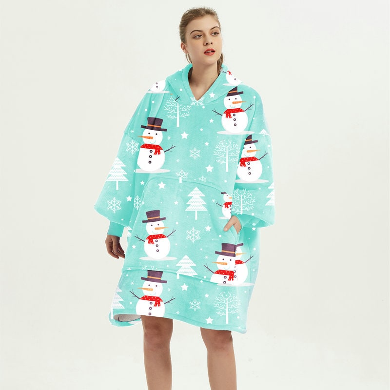Oversized fleecehettegenser med sherpafôr og kengurulomme